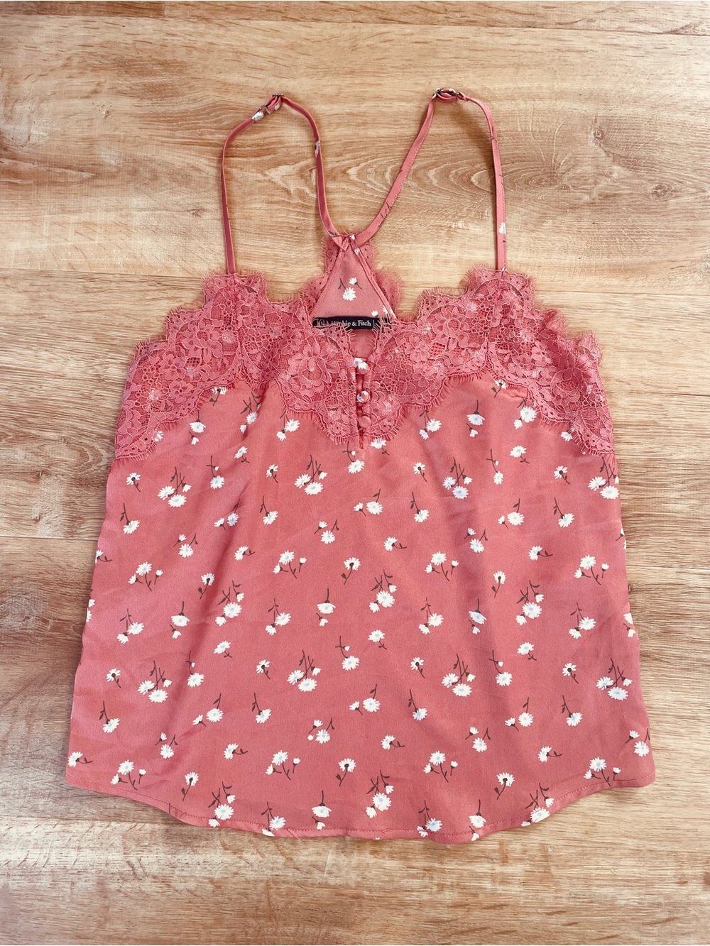 Abercrombie & Fitch Rose Dust Floral Lace-Trim Cami